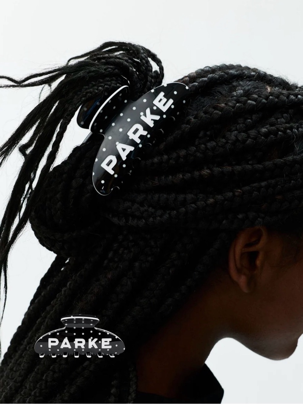 PARKE Black Polka Dot Hair Claw Clip